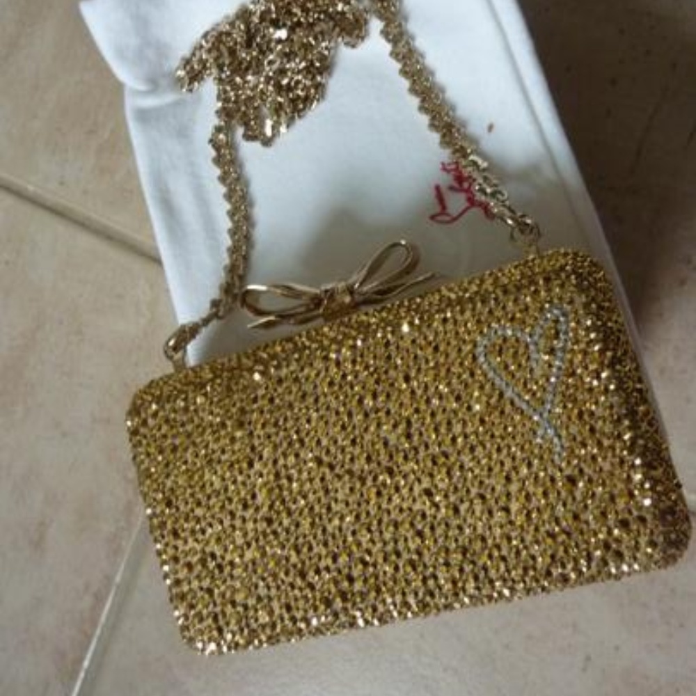 Christian Louboutin Fiocco Studded Crystal Clutch